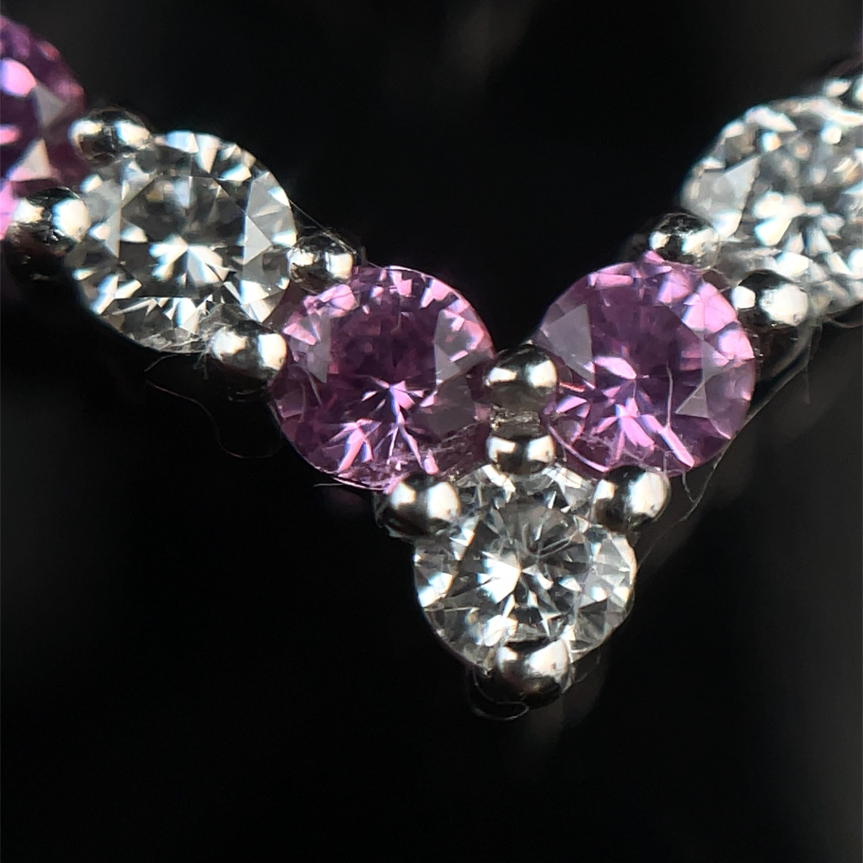 TIFFANY & CO. Platinum Pink Sapphire and Diamond Heart Pendant Unisexe en vente