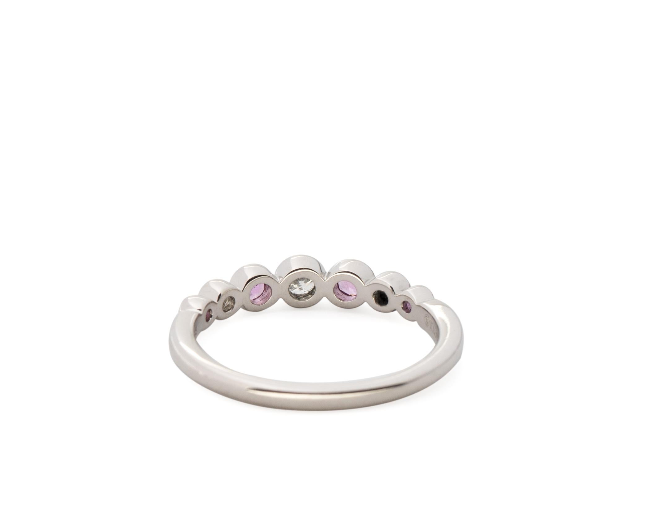 Modern Tiffany & Co. Platinum Pink Sapphire and Diamond Ring