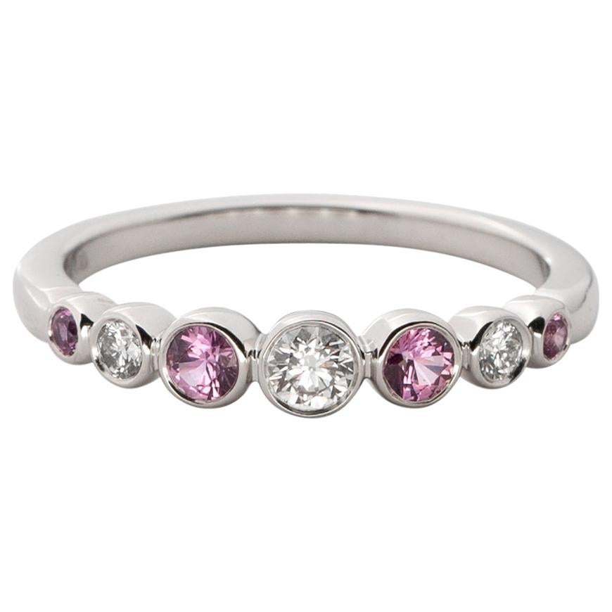 Tiffany & Co. Platinum Pink Sapphire and Diamond Ring