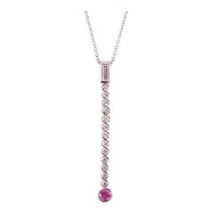 Tiffany & Co. Platinum, Pink Sapphire, Diamond Necklace