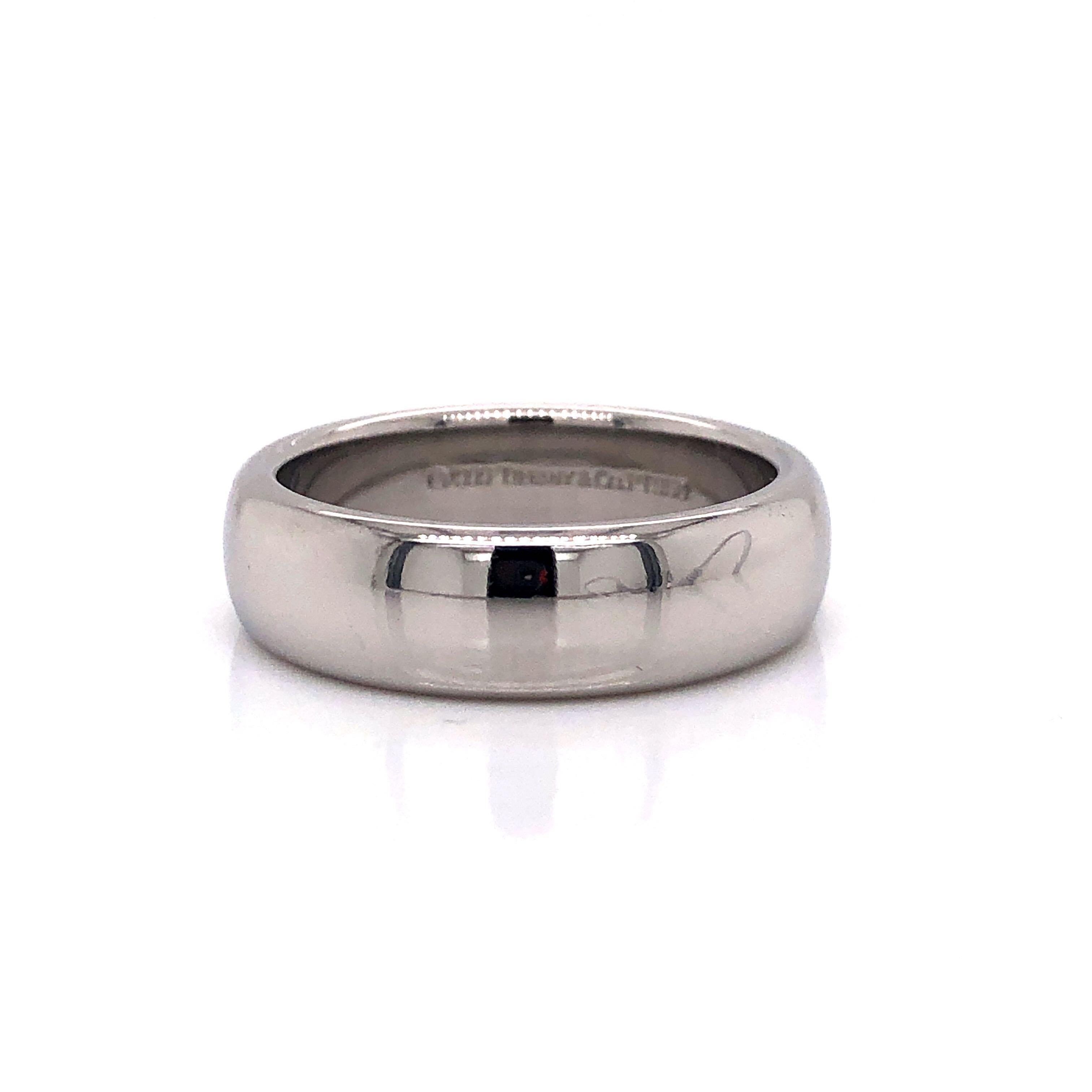 Women's or Men's Tiffany & Co. Platinum Polished Wedding Band Ring