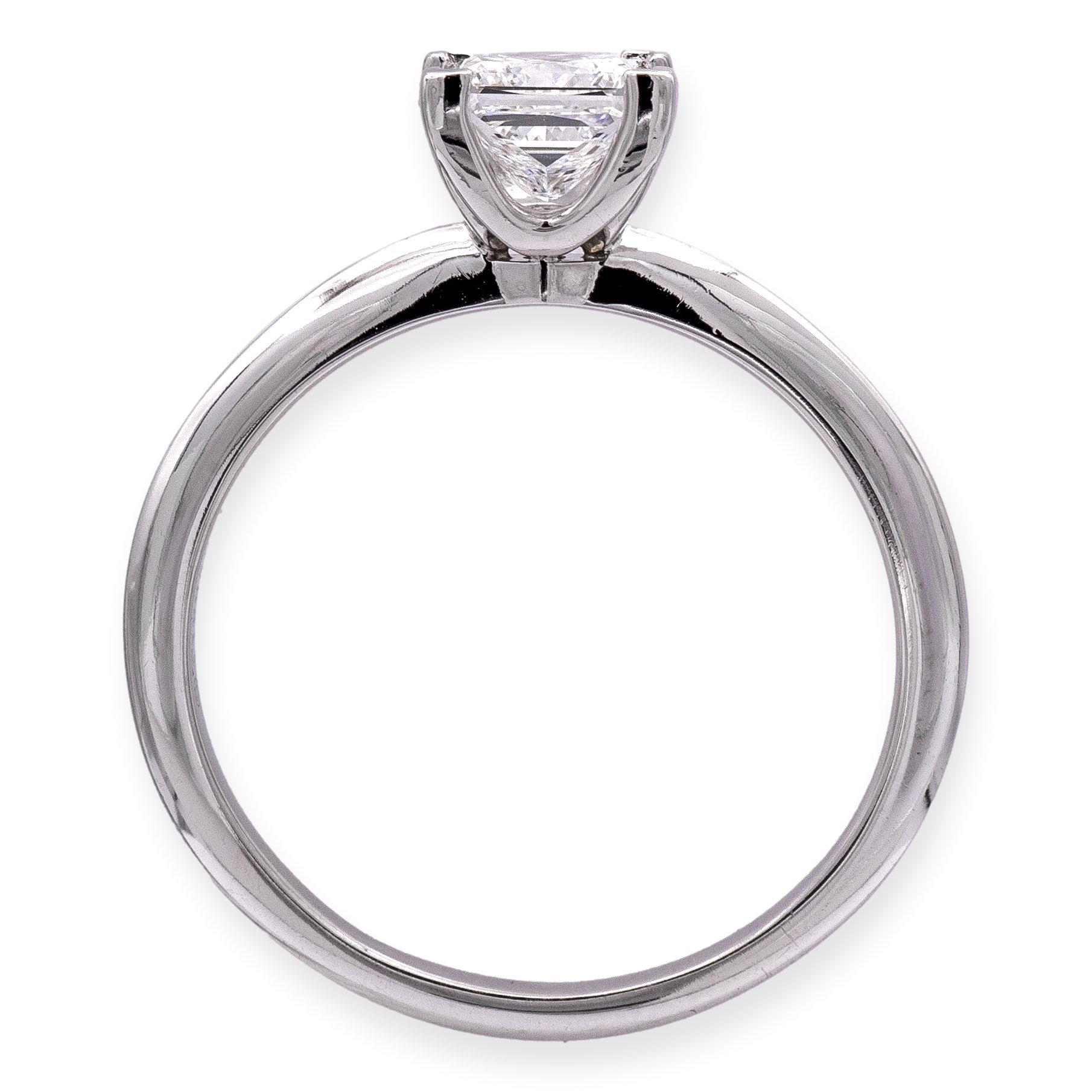 Tiffany & Co. Platinum Princess Cut Diamond Engagement Ring 1.01ct  EVS1 For Sale 1