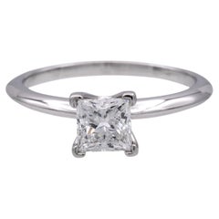 Tiffany & Co. Platinum Princess Cut Diamond Engagement Ring 1.01ct  EVS1