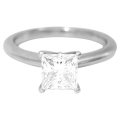 Tiffany & Co - Bague de fiançailles en platine avec diamant taille princesse