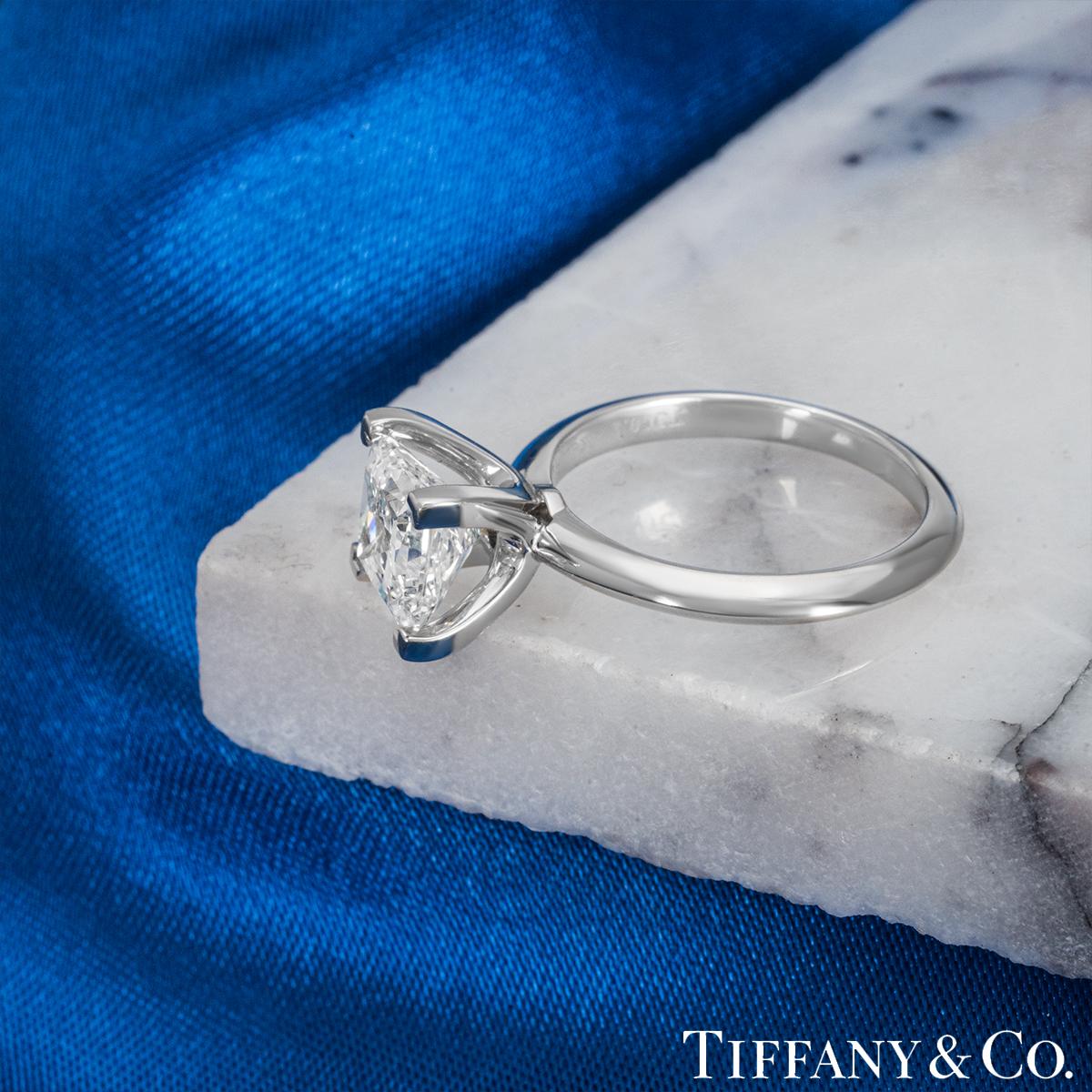 Tiffany & Co. Platinum Princess Cut Diamond Ring 2.04ct F/VS1 XXX 1