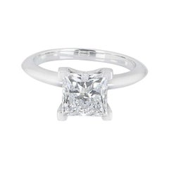 Tiffany & Co. Platinum Princess Cut Diamond Ring 2.04ct F/VS1 XXX