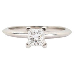 Tiffany & Co. Platinum Princess Cut Diamond Solitaire Engagement Ring