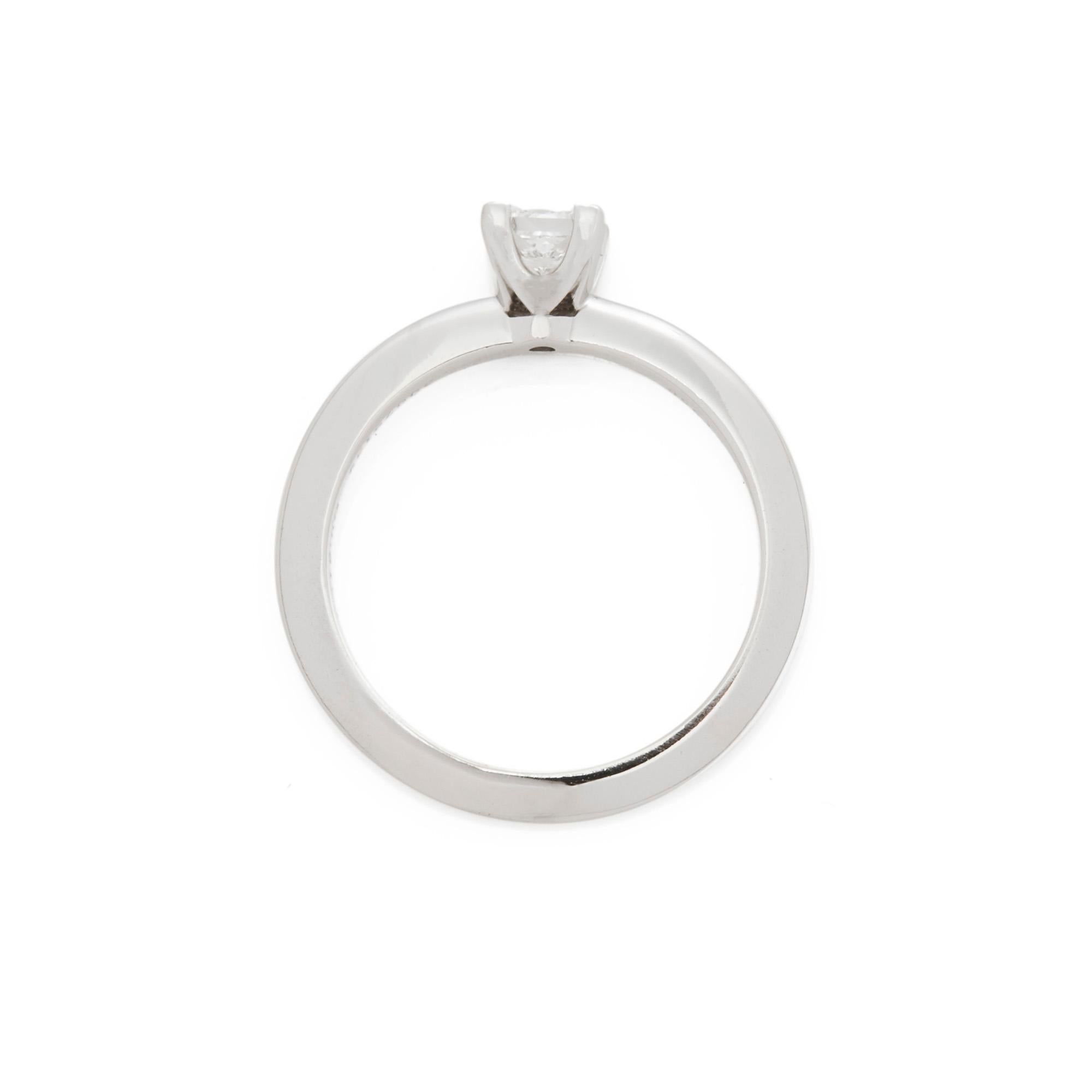 Tiffany & Co. Platinum Princess Cut Diamond Solitaire Ring In Excellent Condition In Bishop's Stortford, Hertfordshire