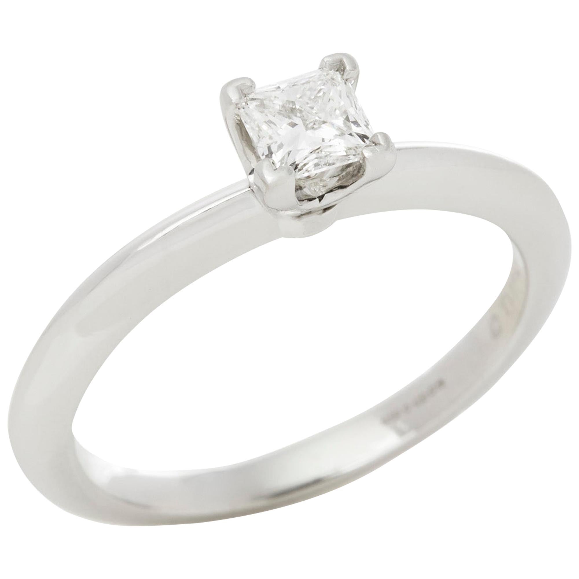 Tiffany & Co. Platinum Princess Cut Diamond Solitaire Ring