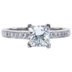 Tiffany & Co Platinum Princess Diamond Engagement Ring 1.29 tcw