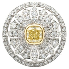 Tiffany 
Co. Gänseblümchenring aus Platin mit Diamanten und gelbem Fancy Center Stone