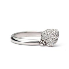 Tiffany & Co. Platinum Ring with Heart-Shaped Pendant with Diamonds