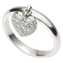 Tiffany & Co. Platinum Ring with Heart-Shaped Pendant with Diamonds