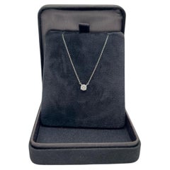 Tiffany & Co. Platinum Round 0.61ct Diamond Solitaire Pendant Necklace