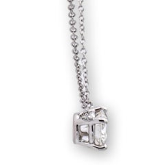 Tiffany & Co. Platinum Round 1.04 JVVS2 Diamond Solitaire Pendant Necklace