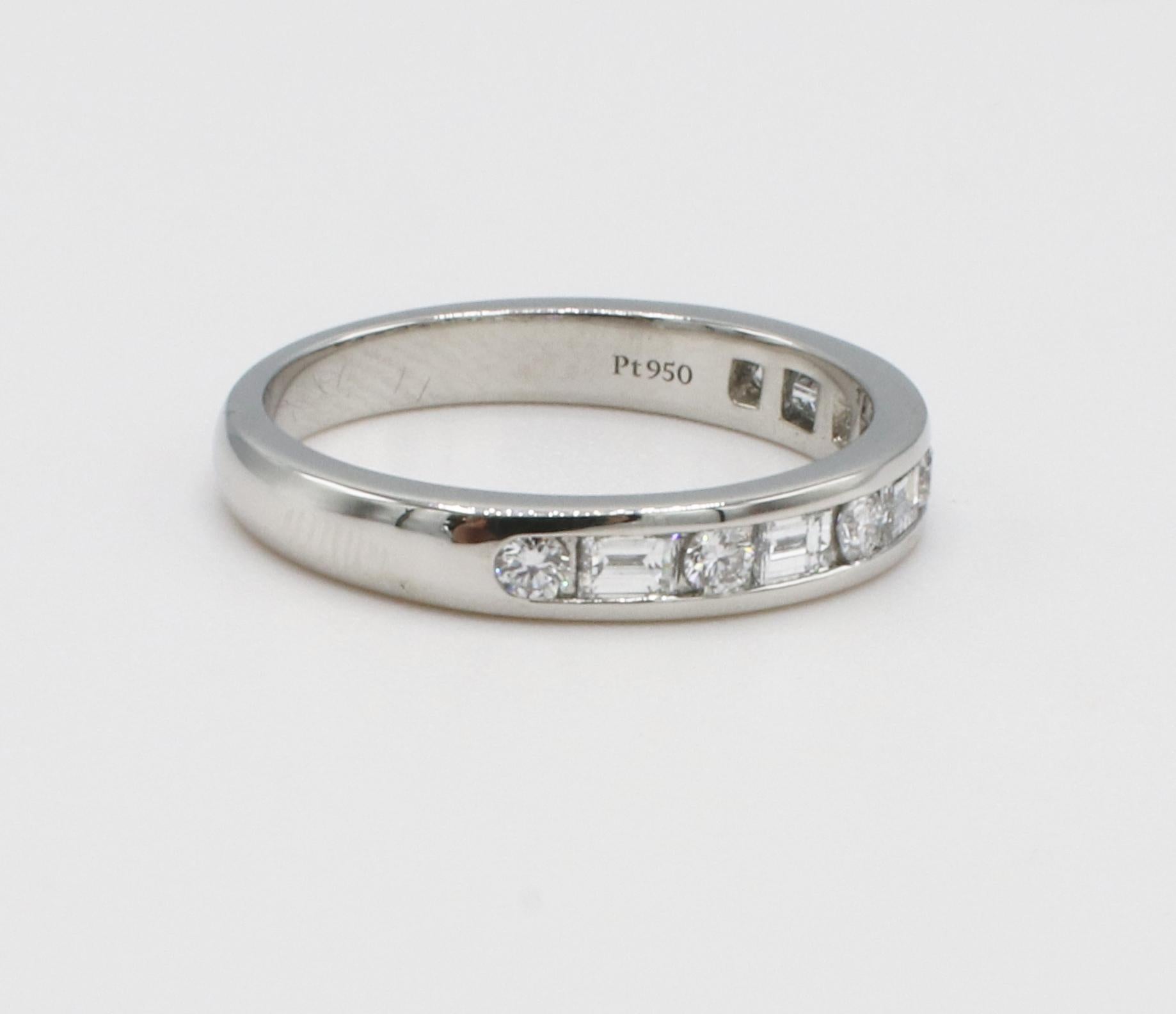 round and baguette wedding band
