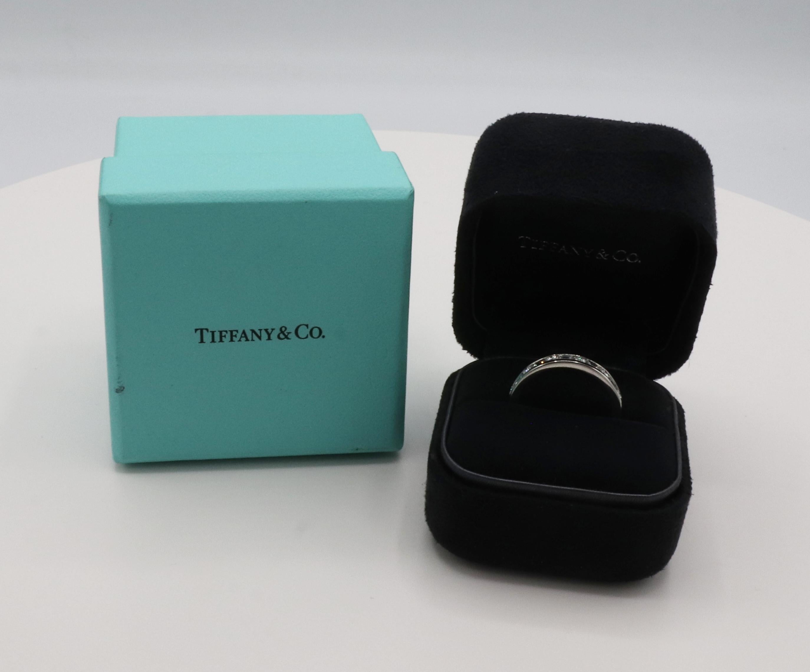 Women's Tiffany & Co. Platinum Round and Baguette Natural Diamond Wedding Band Ring