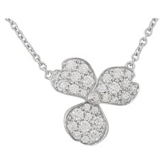 Tiffany & Co. Platinum Round Brilliant Cut Diamond Paper Flower Pendant Necklace