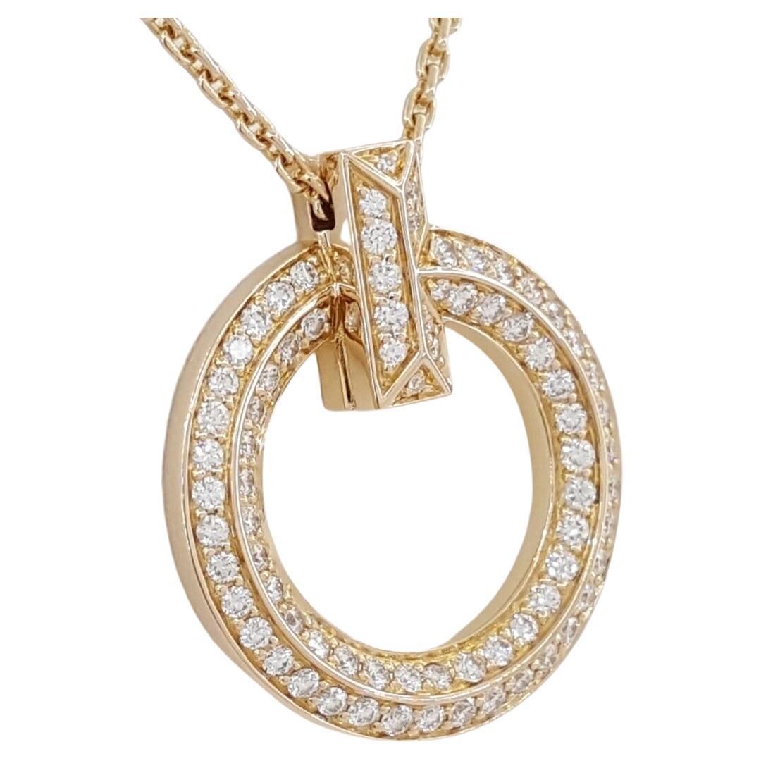 
Tiffany & Co. Platin Anhänger mit rundem Brillantschliff Diamant-Halskette