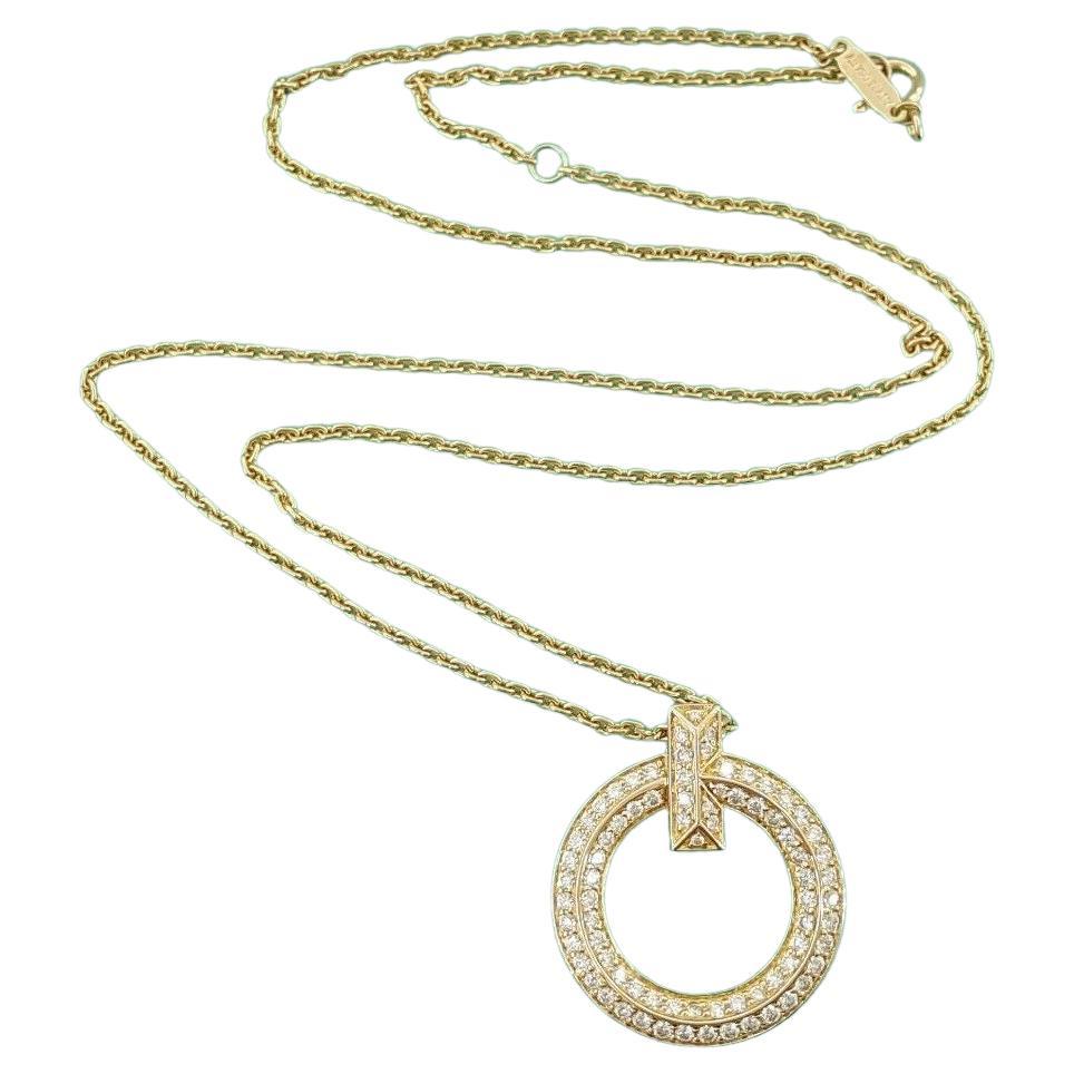 Tiffany & Co. Platin-Halskette mit rundem Diamant-Anhänger im Brillantschliff (Rundschliff)