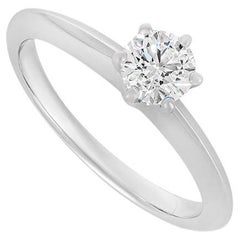 Tiffany & Co. Platinum Round Brilliant Cut Diamond Setting Ring 0.38ct H/VS1