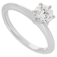 Tiffany & Co. Platinum Round Brilliant Cut Diamond Setting Ring 0.75ct F/VS1 