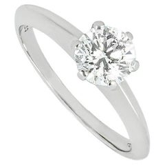 Tiffany & Co. Platinum Round Brilliant Cut Diamond Setting Ring 0.90ct H/VS1