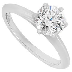 Tiffany & Co. Platinum Round Brilliant Cut Diamond Setting Ring 1.08ct H/VS1