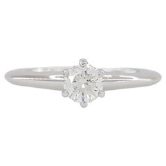 Tiffany & Co. Platinum Round Brilliant Cut Diamond Solitaire Engagement Ring