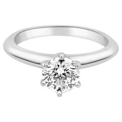 Tiffany & Co. Platinum Round Brilliant Cut Diamond Solitaire Engagement Ring