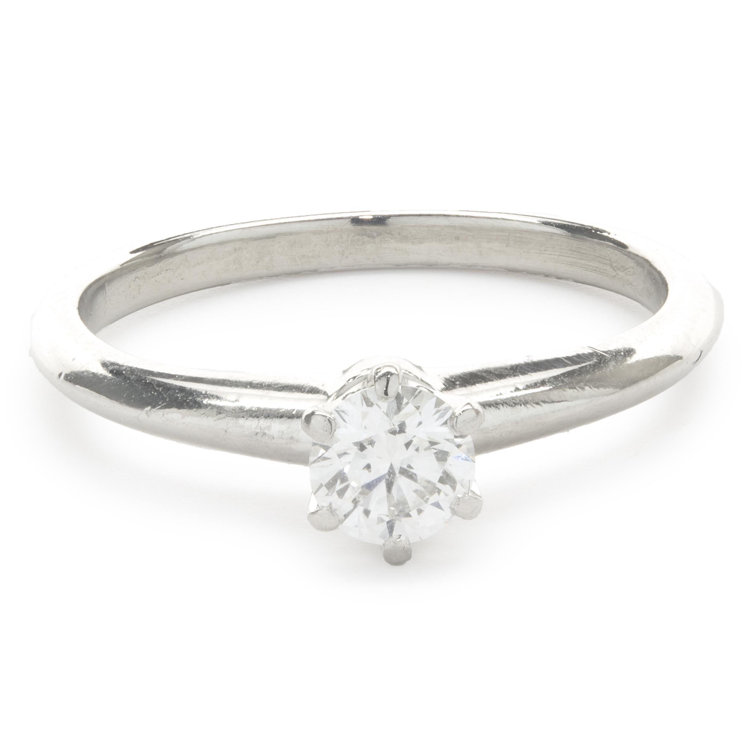 Tiffany & Co. Platinum Round Brilliant Cut Diamond Solitaire Ring