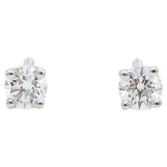 Tiffany & Co. Platinum & Round Brilliant Cut Diamond Stud Earrings 0.35ctw