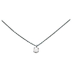 Tiffany & Co. Platinum Round Brilliant Diamond Solitaire Pendant Necklace 16 in