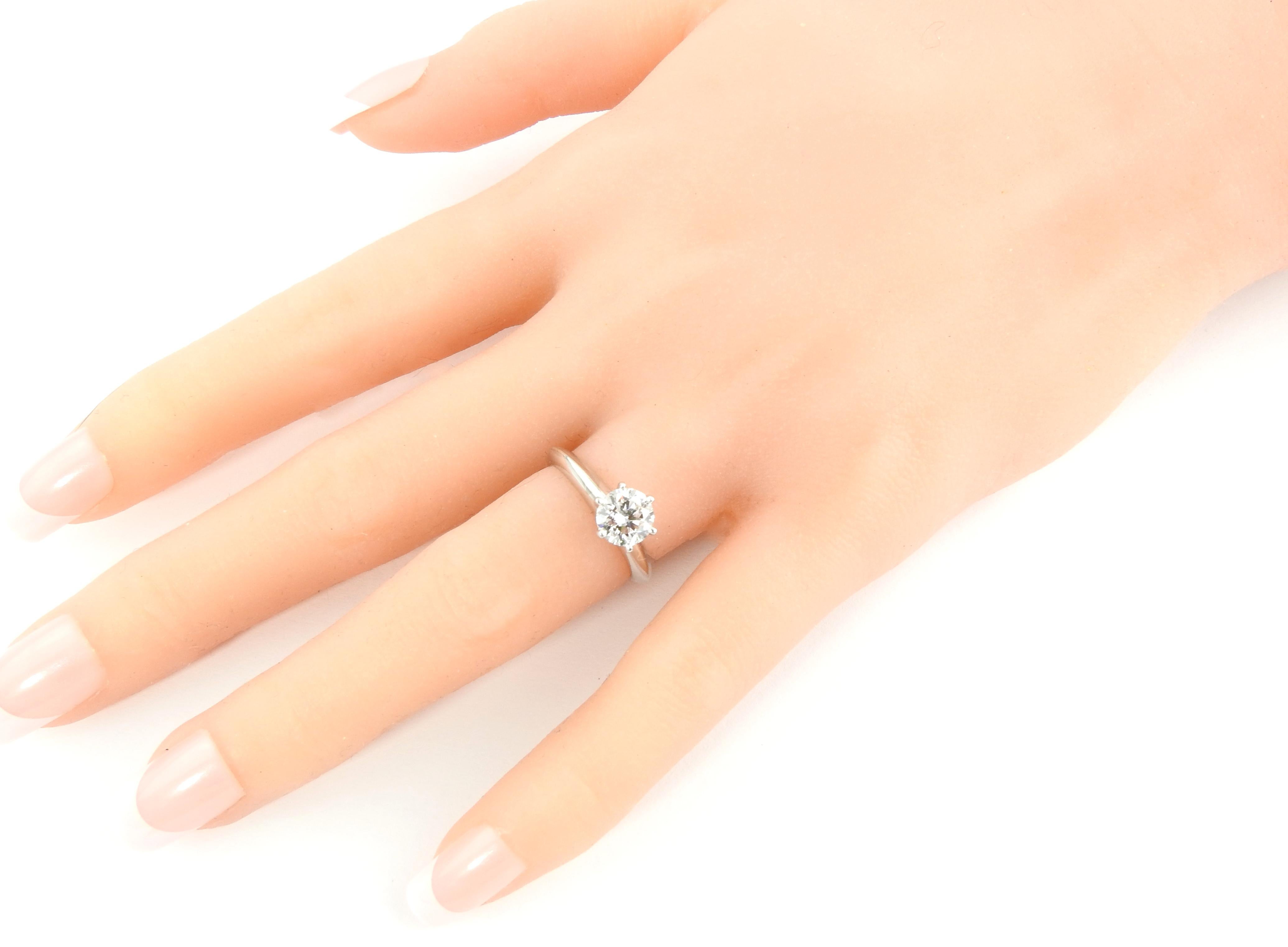 Tiffany & Co. Platinum Round Brilliant Solitaire Diamond Ring 1.01 Carat 1