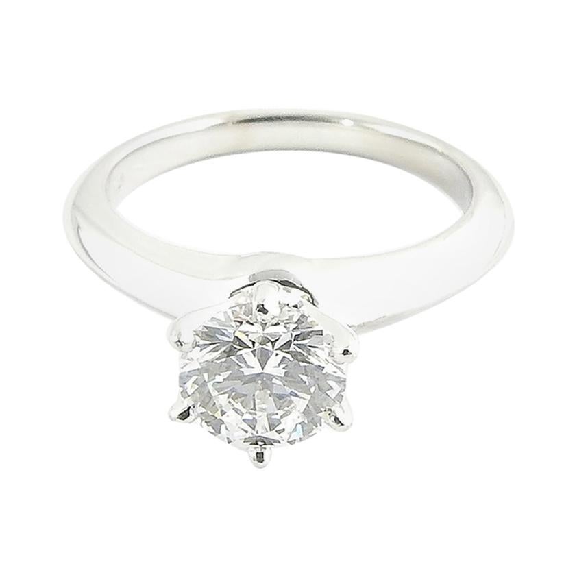 Tiffany & Co. Platinum Round Brilliant Solitaire Diamond Ring 1.01 Carat