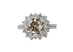 Tiffany & Co. Platinum Round Brown Diamond and White Diamond Floral Cluster Ring