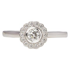 Tiffany & Co. Platinum Round Cut Diamond Flower Enchant Ring