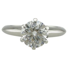 Tiffany & Co Platinum Round Diamond 0.91 cts E VVS2 Solitaire Engagement Ring