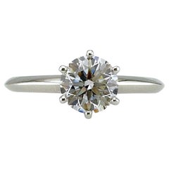Tiffany & Co Platinum Round Diamond 0.94 cts F VS1 Solitaire Engagement Ring