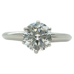 Tiffany & Co, bague de fiançailles solitaire en platine avec diamant rond 1,18 carat H VS1