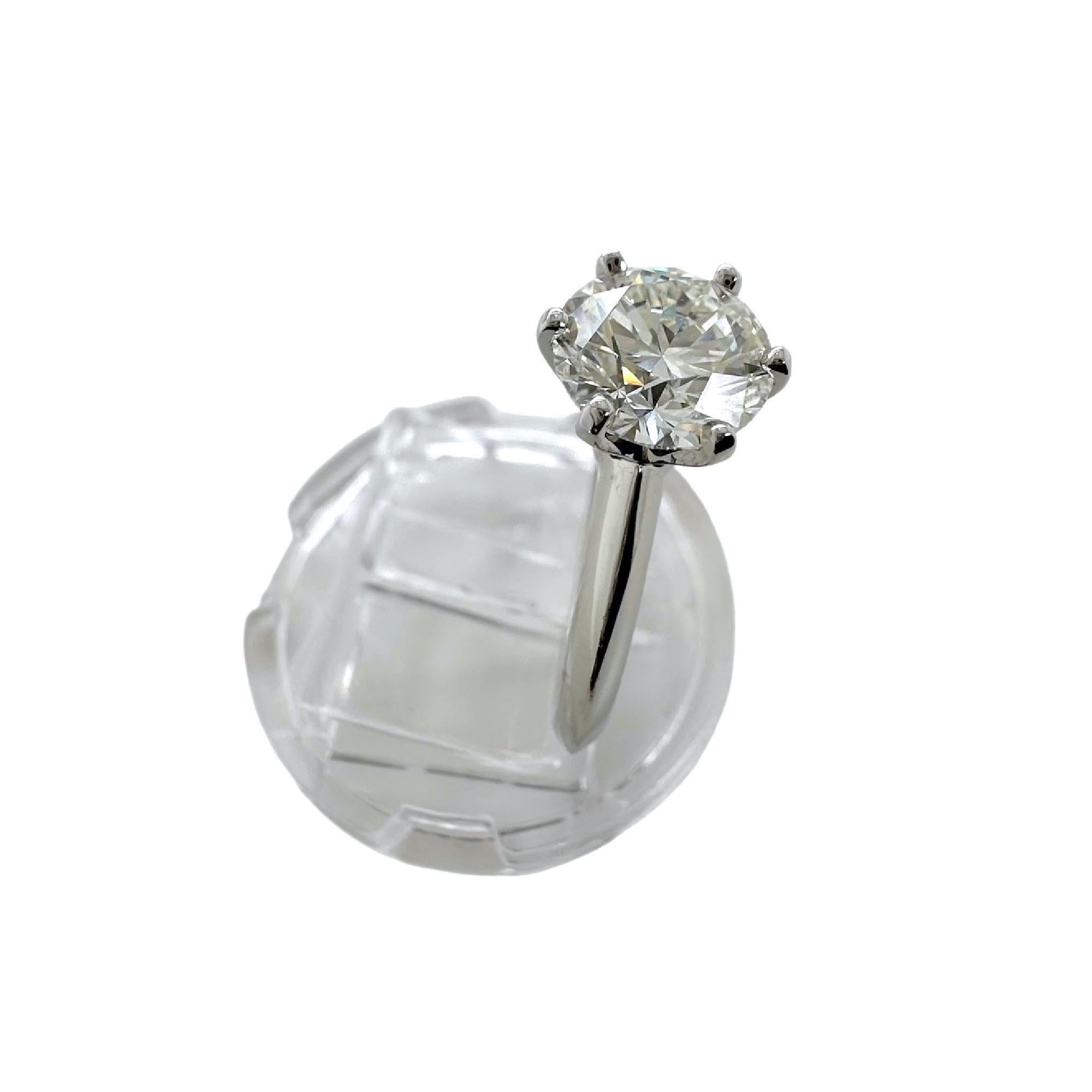 Tiffany & Co Platinum Solitaire Diamond Engagement Ring Round 1.60ct I VS1 5