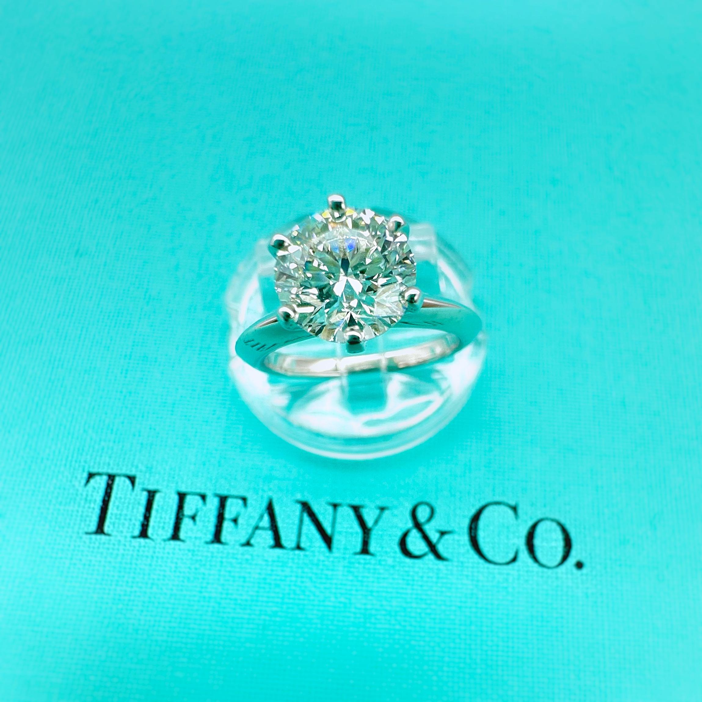 Tiffany & Co Platinum Solitaire Diamond Engagement Ring Round 1.60ct I VS1 7