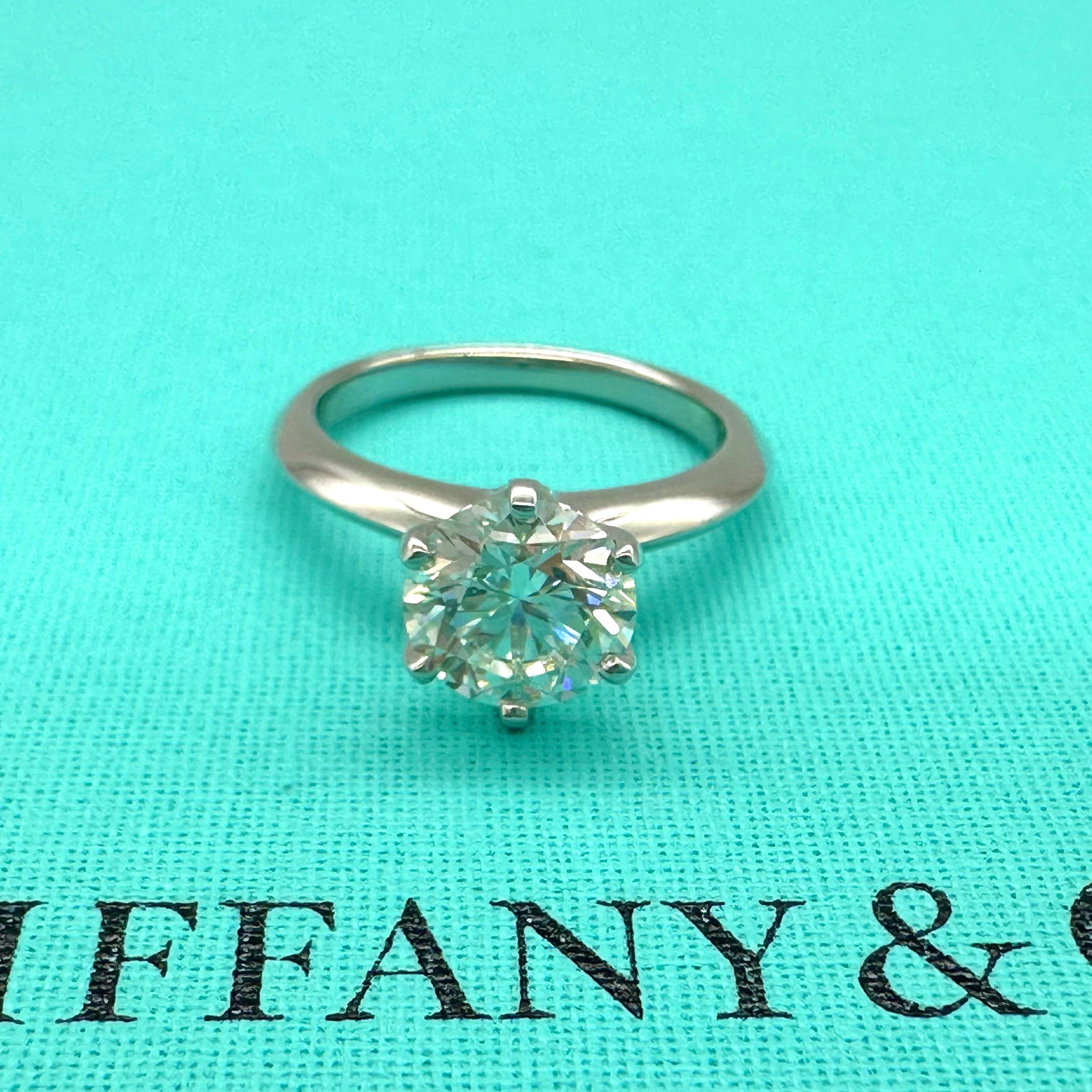 Tiffany & Co Platinum Solitaire Diamond Engagement Ring Round 1.60ct I VS1 13