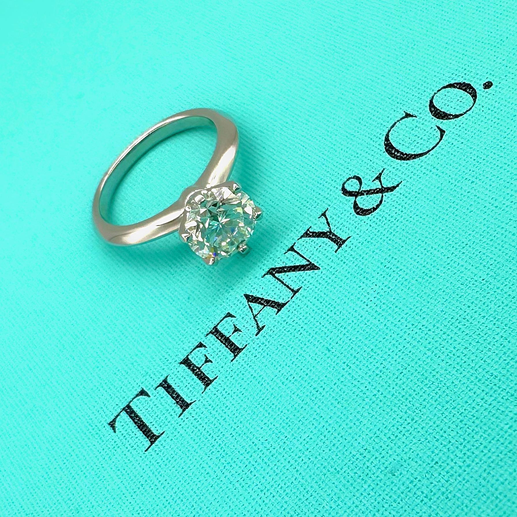 Tiffany & Co Platinum Solitaire Diamond Engagement Ring Round 1.60ct I VS1 14