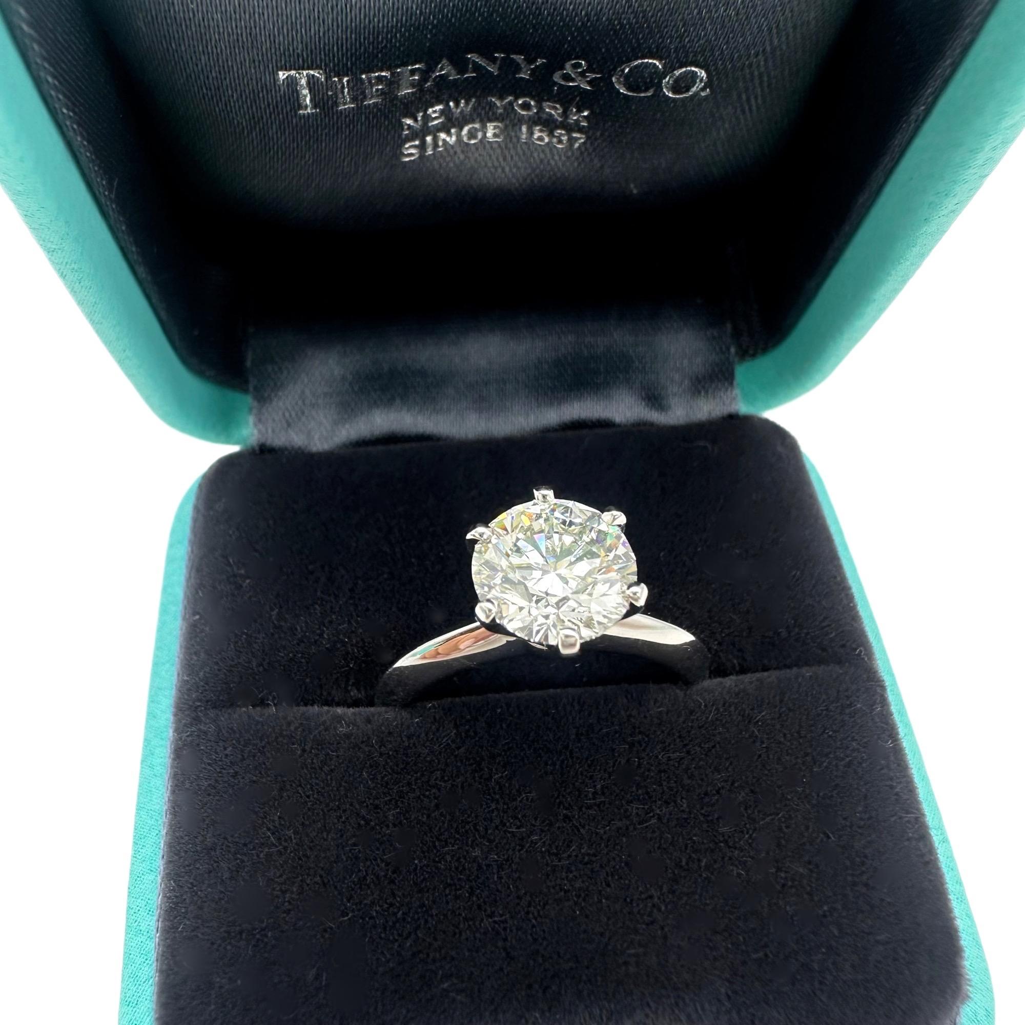 Tiffany & Co Platinum Solitaire Diamond Engagement Ring Round 1.60ct I VS1 1