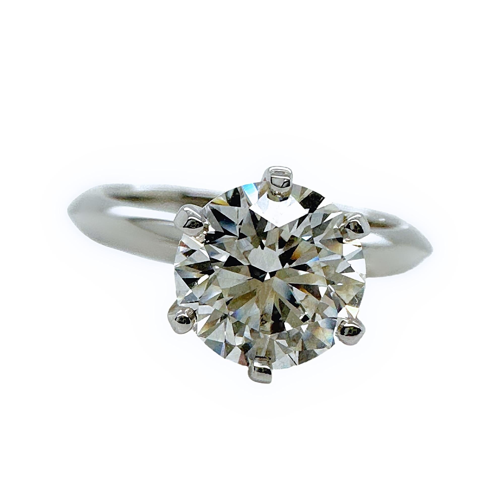 Tiffany & Co Platinum Solitaire Diamond Engagement Ring Round 1.60ct I VS1 3