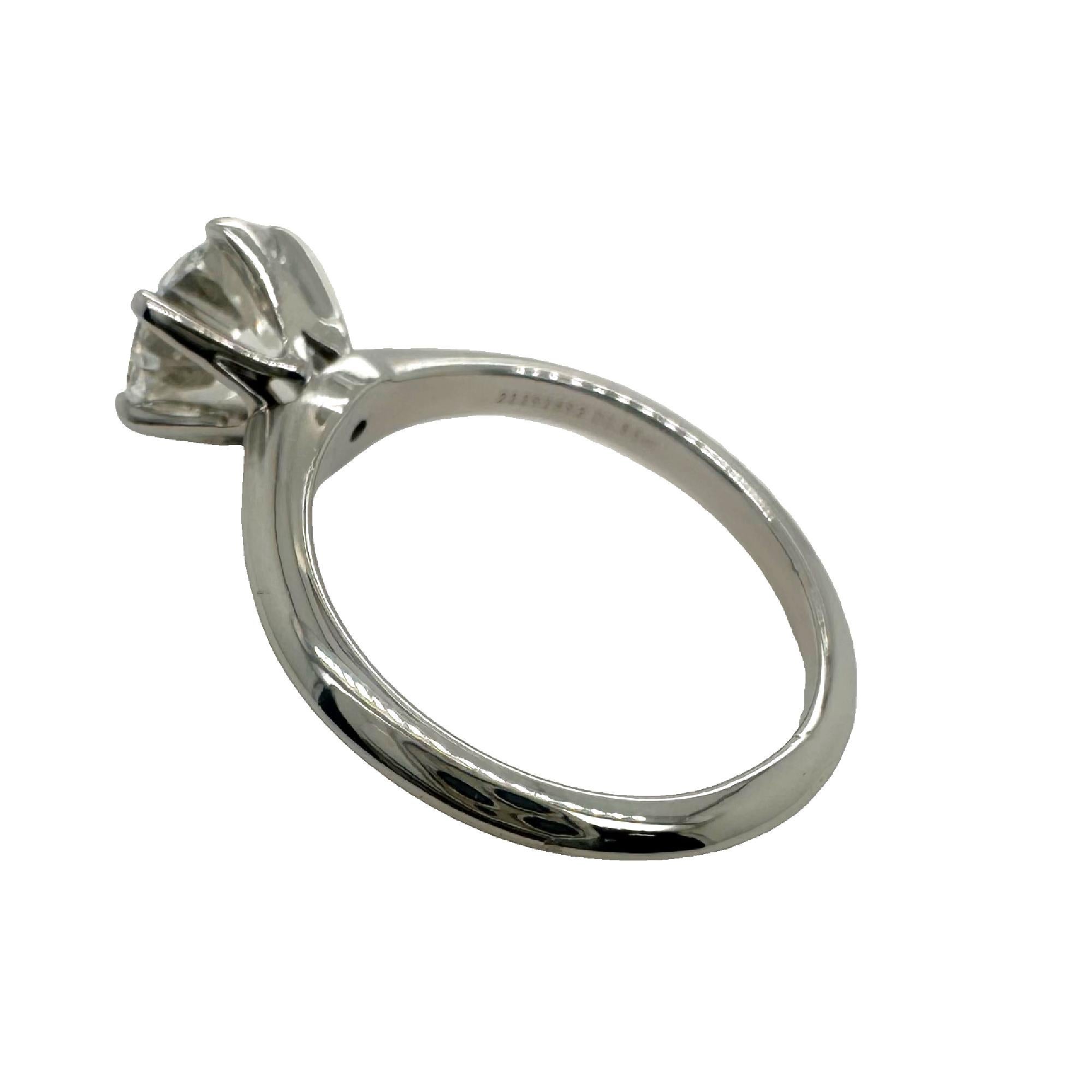 Tiffany & Co Platinum Round Diamond Engagement Ring 1.86 cts H VS1 For Sale 7