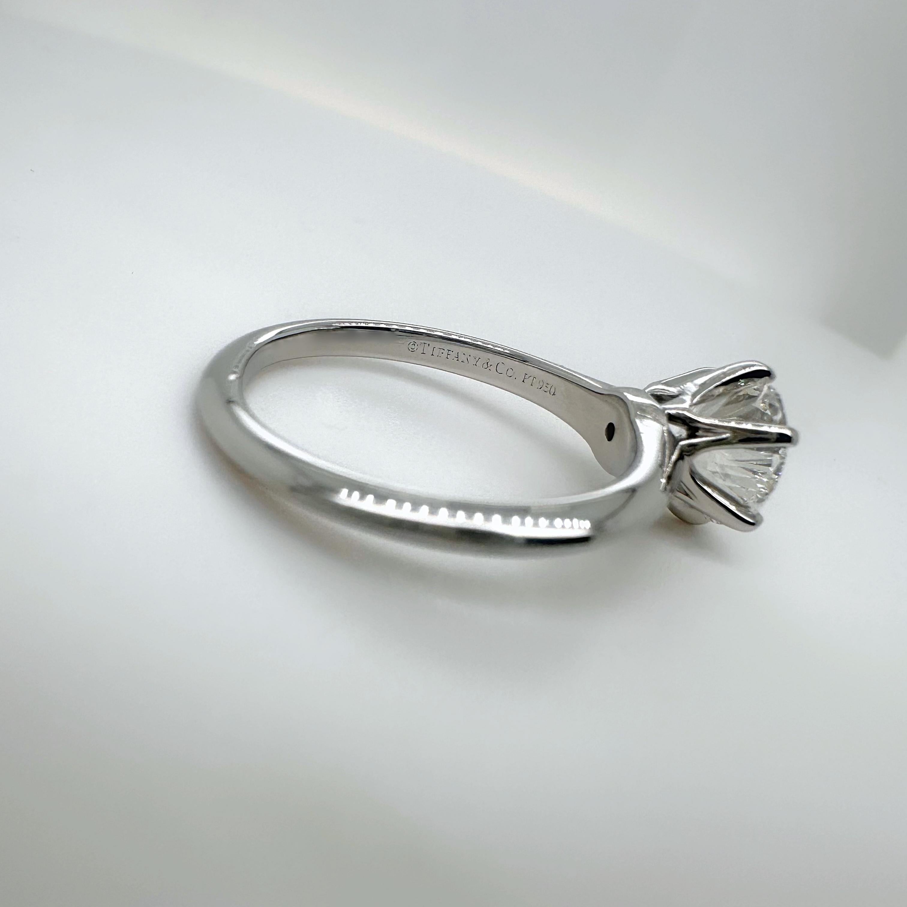 Tiffany & Co Platinum Round Diamond Engagement Ring 1.86 cts H VS1 For Sale 11