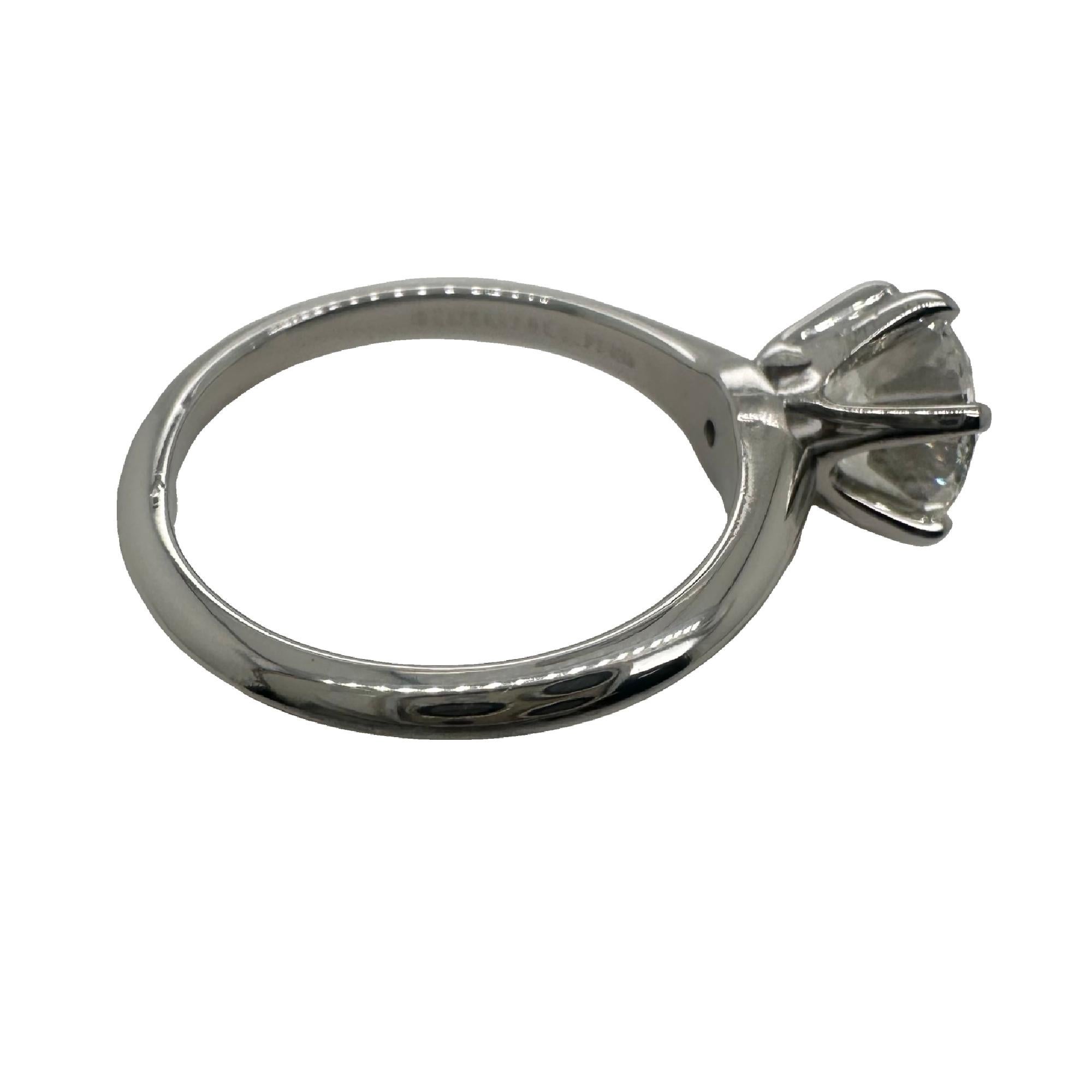 Tiffany & Co Platinum Round Diamond Engagement Ring 1.86 cts H VS1 For Sale 2