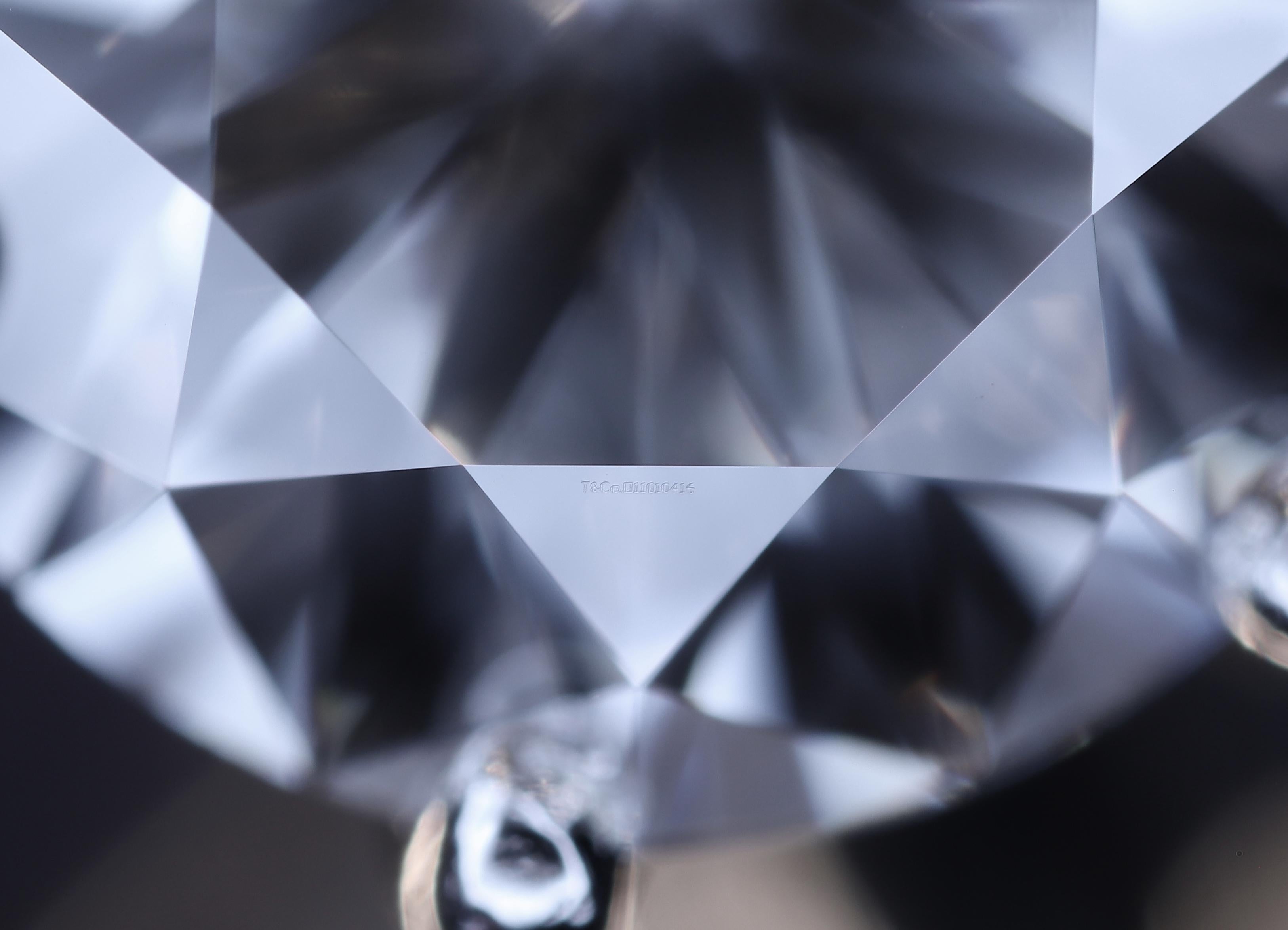 Tiffany & Co Platinum Round Diamond Engagement Ring .88ct G VVS2 For Sale 6